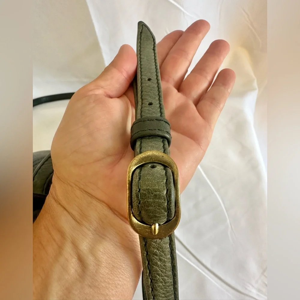 Vintage Nine West Pebbled leather small backpack GREEN - Picture 9 of 15